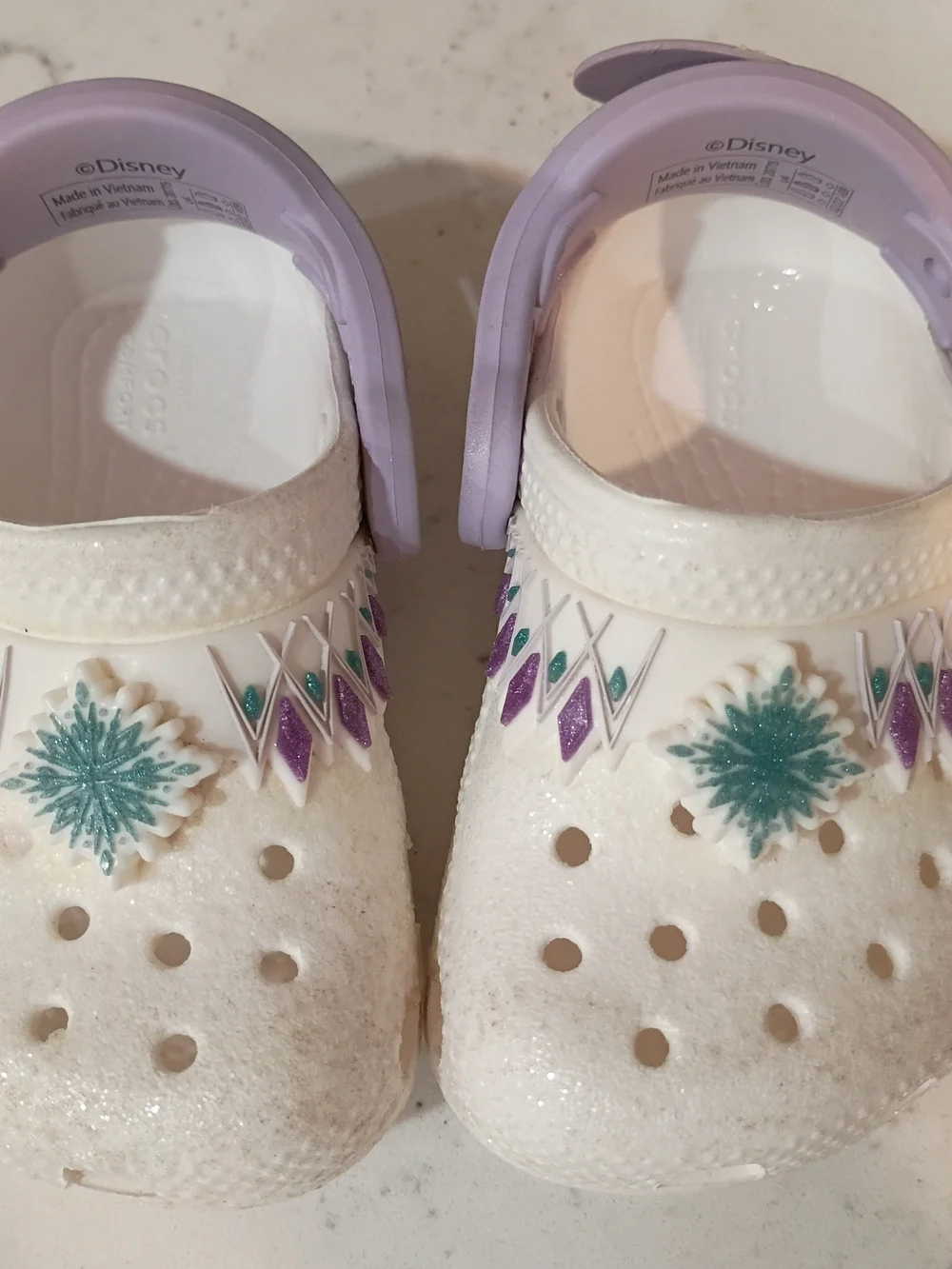 Toddler Crocs Classic Clog Disney Frozen II White & Purple Size 4